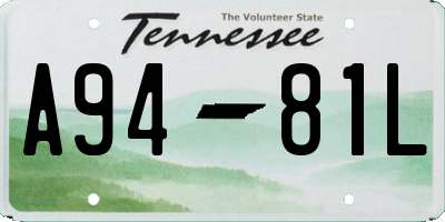 TN license plate A9481L