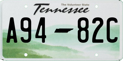 TN license plate A9482C