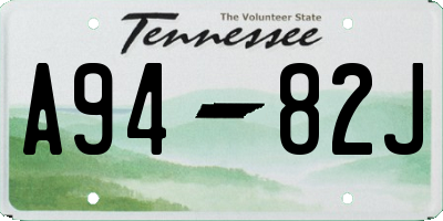 TN license plate A9482J