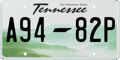 TN license plate A9482P