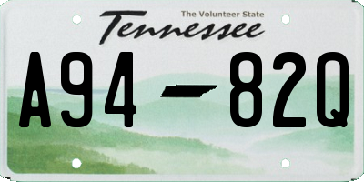 TN license plate A9482Q