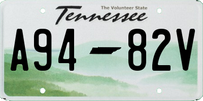 TN license plate A9482V