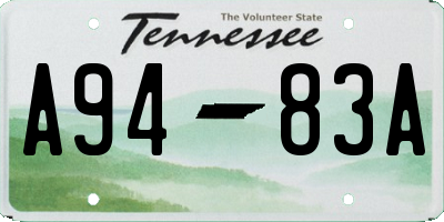 TN license plate A9483A