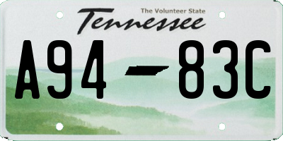 TN license plate A9483C