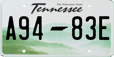 TN license plate A9483E