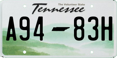 TN license plate A9483H