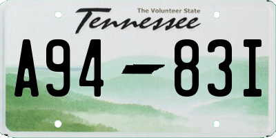 TN license plate A9483I
