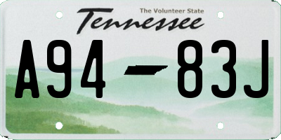 TN license plate A9483J
