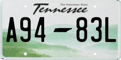 TN license plate A9483L