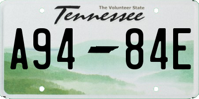 TN license plate A9484E