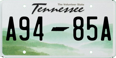 TN license plate A9485A