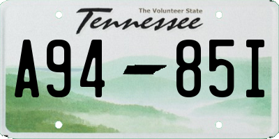 TN license plate A9485I