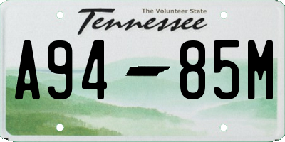 TN license plate A9485M