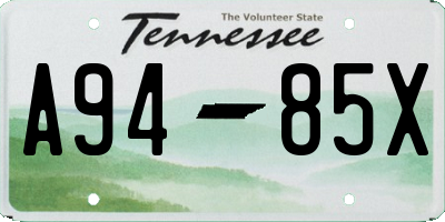 TN license plate A9485X