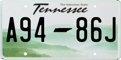 TN license plate A9486J