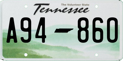 TN license plate A9486O