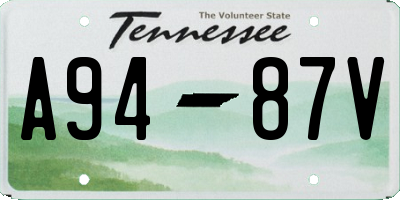 TN license plate A9487V