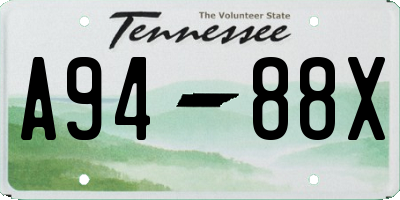 TN license plate A9488X