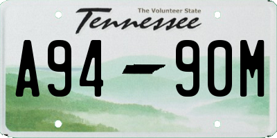 TN license plate A9490M