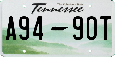 TN license plate A9490T