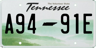 TN license plate A9491E