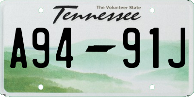 TN license plate A9491J