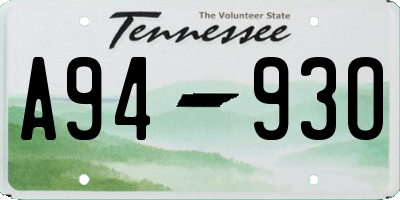 TN license plate A9493O