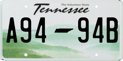 TN license plate A9494B
