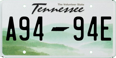 TN license plate A9494E