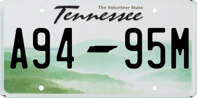 TN license plate A9495M