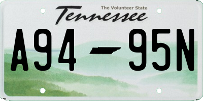 TN license plate A9495N