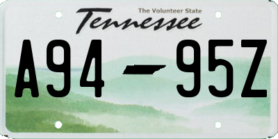 TN license plate A9495Z