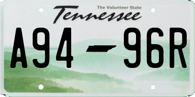 TN license plate A9496R