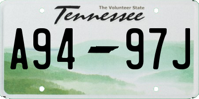 TN license plate A9497J