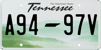 TN license plate A9497V