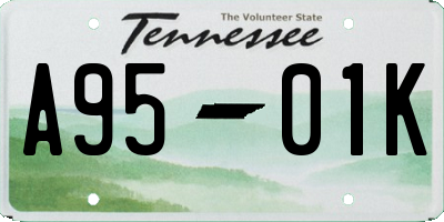 TN license plate A9501K