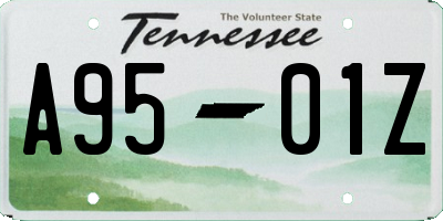 TN license plate A9501Z