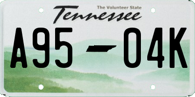 TN license plate A9504K