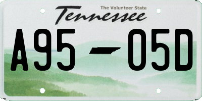 TN license plate A9505D