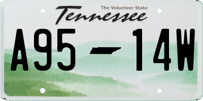TN license plate A9514W