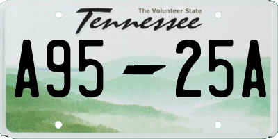 TN license plate A9525A
