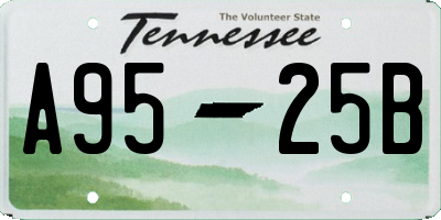 TN license plate A9525B