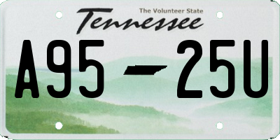 TN license plate A9525U
