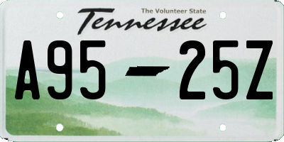 TN license plate A9525Z