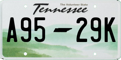 TN license plate A9529K