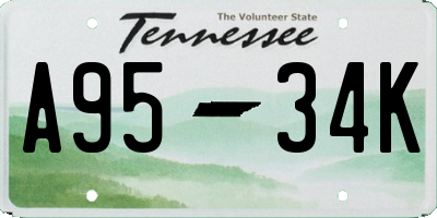 TN license plate A9534K