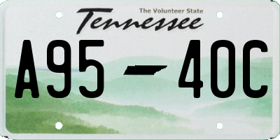 TN license plate A9540C