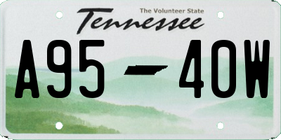 TN license plate A9540W