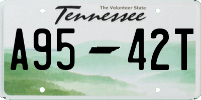 TN license plate A9542T