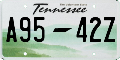 TN license plate A9542Z